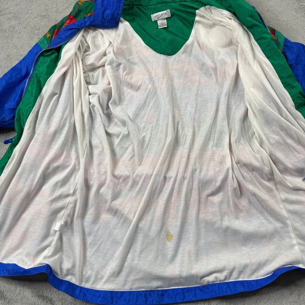 Lady‎ Lavon Windbreaker Jacket Women 1X Multicolor Vintage Southwestern Zip